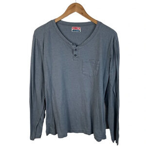 LS100 Mens All-Son Surplus Brand Marled Long Sleeve Henley T Shirt M